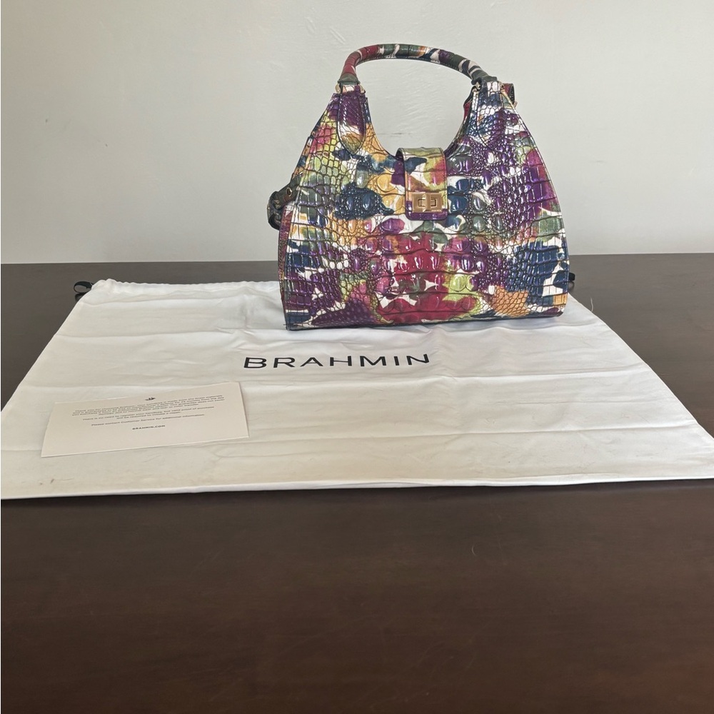 Brahmin Adrian Vibrant Croc-Embossed Shoulder Bag